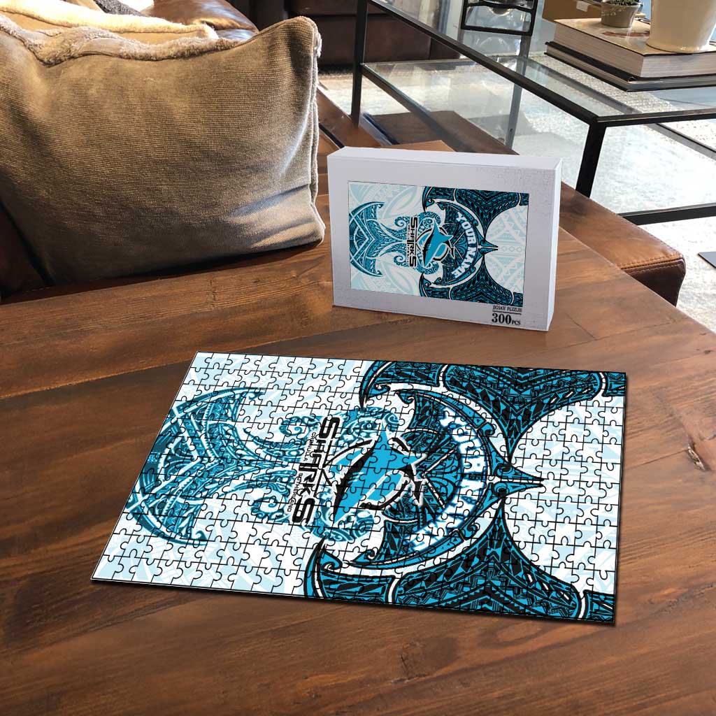 Personalized Cronulla-Sutherland Sharks Puzzle Polynesian Tribal Pattern Style