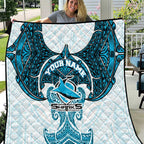 Personalized Cronulla-Sutherland Sharks Quilt Polynesian Tribal Pattern Style