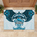 Personalized Cronulla-Sutherland Sharks Rubber Doormat Polynesian Tribal Pattern Style