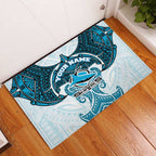 Personalized Cronulla-Sutherland Sharks Rubber Doormat Polynesian Tribal Pattern Style