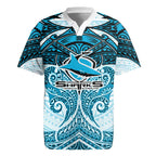 Personalized Cronulla-Sutherland Sharks Rugby Jersey Polynesian Tribal Pattern Style