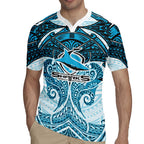 Personalized Cronulla-Sutherland Sharks Rugby Jersey Polynesian Tribal Pattern Style