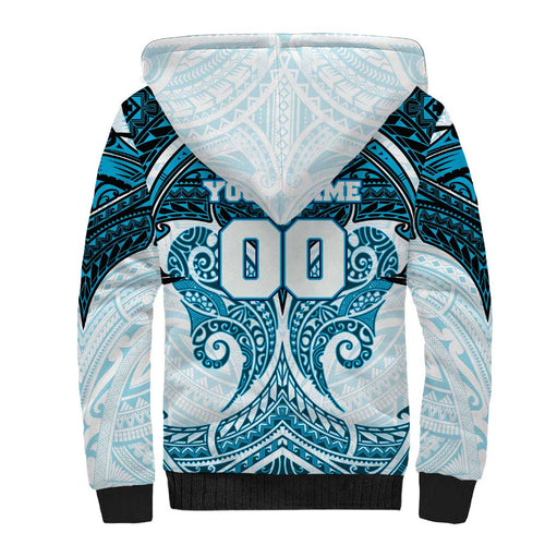 Personalized Cronulla-Sutherland Sharks Sherpa Hoodie Polynesian Tribal Pattern Style