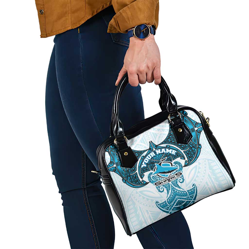 Personalized Cronulla-Sutherland Sharks Shoulder Handbag Polynesian Tribal Pattern Style
