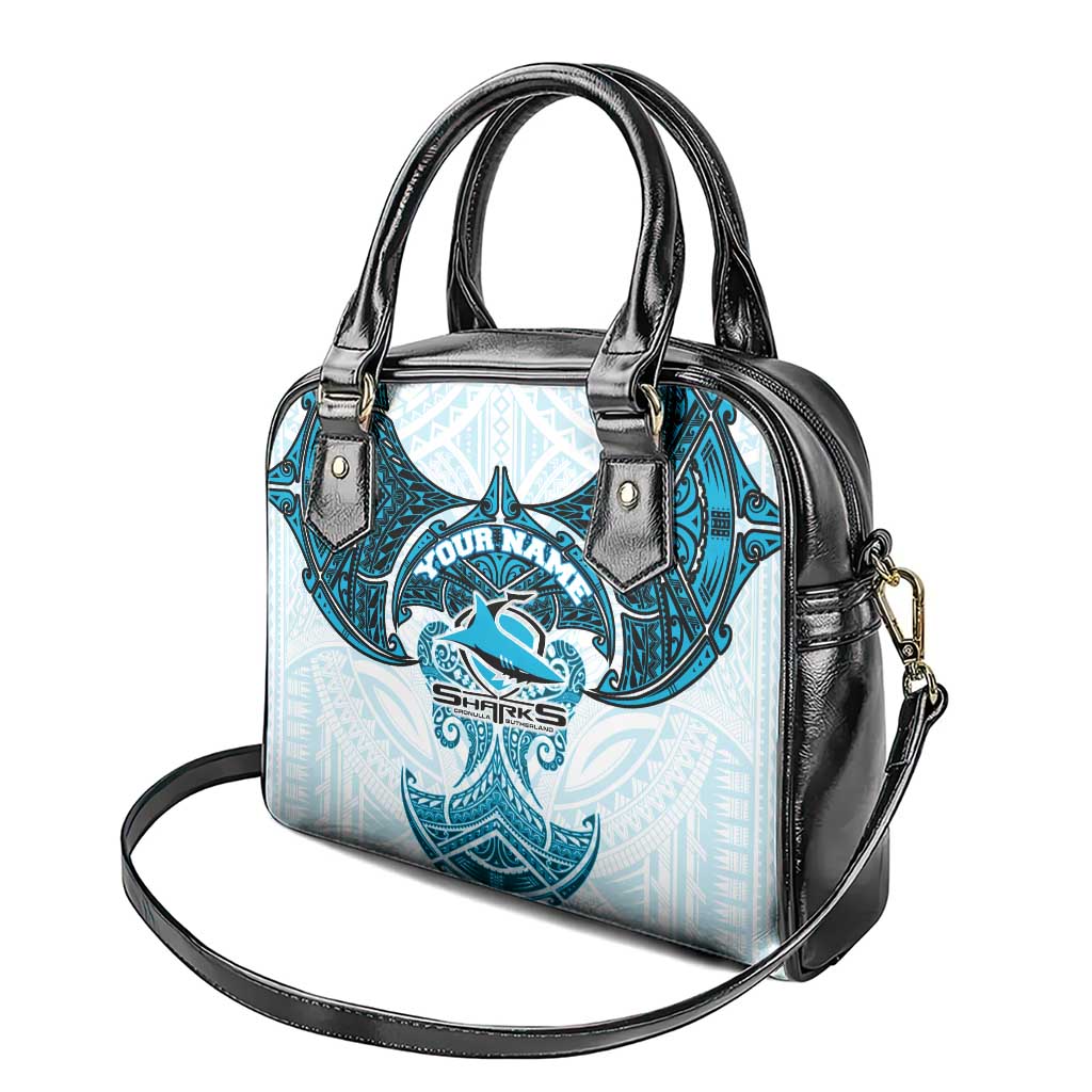 Personalized Cronulla-Sutherland Sharks Shoulder Handbag Polynesian Tribal Pattern Style