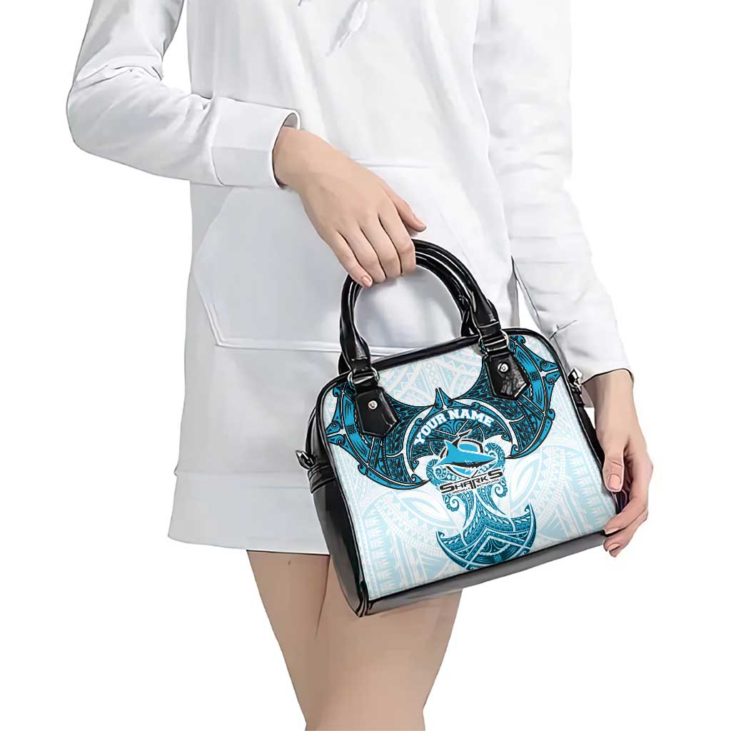 Personalized Cronulla-Sutherland Sharks Shoulder Handbag Polynesian Tribal Pattern Style