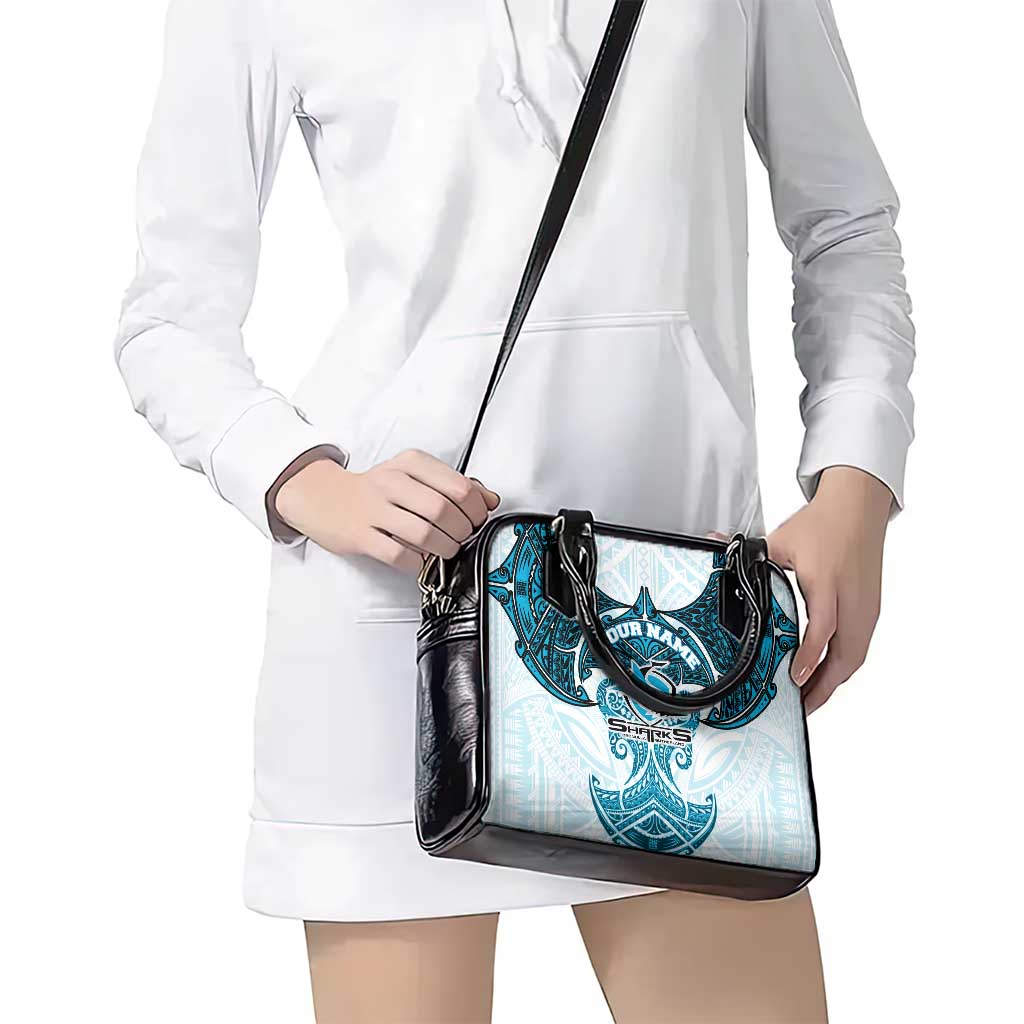 Personalized Cronulla-Sutherland Sharks Shoulder Handbag Polynesian Tribal Pattern Style