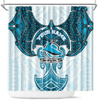 Personalized Cronulla-Sutherland Sharks Shower Curtain Polynesian Tribal Pattern Style
