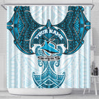 Personalized Cronulla-Sutherland Sharks Shower Curtain Polynesian Tribal Pattern Style