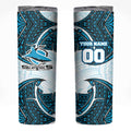 Personalized Cronulla-Sutherland Sharks Skinny Tumbler Polynesian Tribal Pattern Style