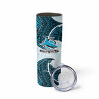 Personalized Cronulla-Sutherland Sharks Skinny Tumbler Polynesian Tribal Pattern Style