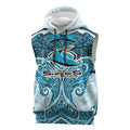 Personalized Cronulla-Sutherland Sharks Sleeveless Hoodie Polynesian Tribal Pattern Style