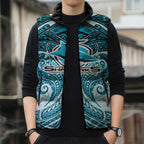Personalized Cronulla-Sutherland Sharks Sleeveless Puffer Jacket Polynesian Tribal Pattern Style