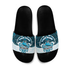 Personalized Cronulla-Sutherland Sharks Slide Sandals Polynesian Tribal Pattern Style