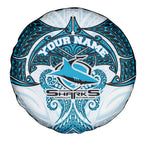 Personalized Cronulla-Sutherland Sharks Spare Tire Cover Polynesian Tribal Pattern Style