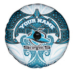 Personalized Cronulla-Sutherland Sharks Spare Tire Cover Polynesian Tribal Pattern Style