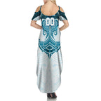 Personalized Cronulla-Sutherland Sharks Summer Maxi Dress Polynesian Tribal Pattern Style