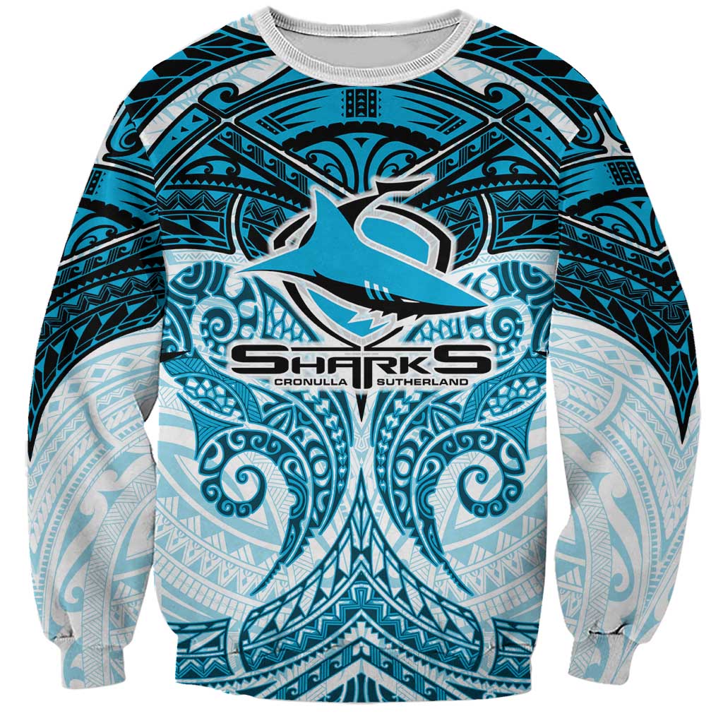 Personalized Cronulla-Sutherland Sharks Sweatshirt Polynesian Tribal Pattern Style