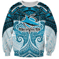 Personalized Cronulla-Sutherland Sharks Sweatshirt Polynesian Tribal Pattern Style