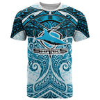 Personalized Cronulla-Sutherland Sharks T Shirt Polynesian Tribal Pattern Style