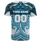 Personalized Cronulla-Sutherland Sharks T Shirt Polynesian Tribal Pattern Style