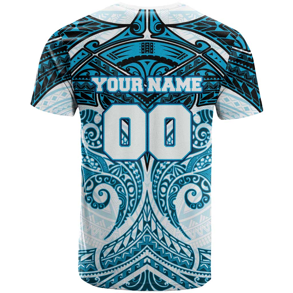 Personalized Cronulla-Sutherland Sharks T Shirt Polynesian Tribal Pattern Style