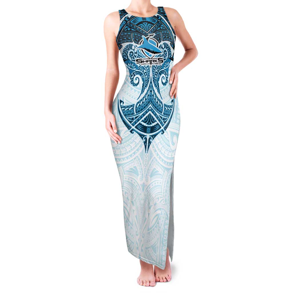 Personalized Cronulla-Sutherland Sharks Tank Maxi Dress Polynesian Tribal Pattern Style