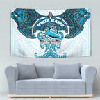 Personalized Cronulla-Sutherland Sharks Tapestry Polynesian Tribal Pattern Style