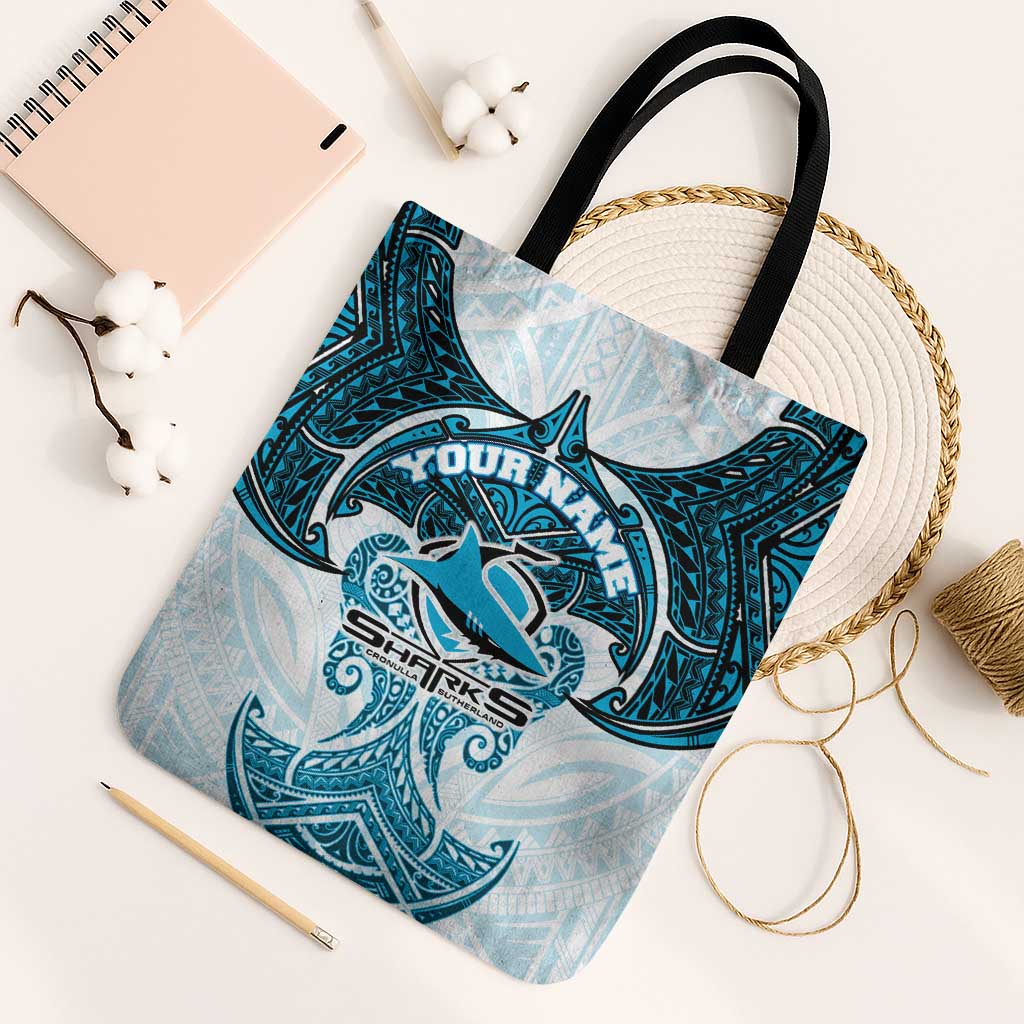 Personalized Cronulla-Sutherland Sharks Tote Bag Polynesian Tribal Pattern Style
