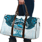 Personalized Cronulla-Sutherland Sharks Travel Bag Polynesian Tribal Pattern Style