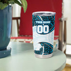 Personalized Cronulla-Sutherland Sharks Tumbler Cup Polynesian Tribal Pattern Style