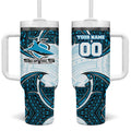 Personalized Cronulla-Sutherland Sharks Tumbler With Handle Polynesian Tribal Pattern Style