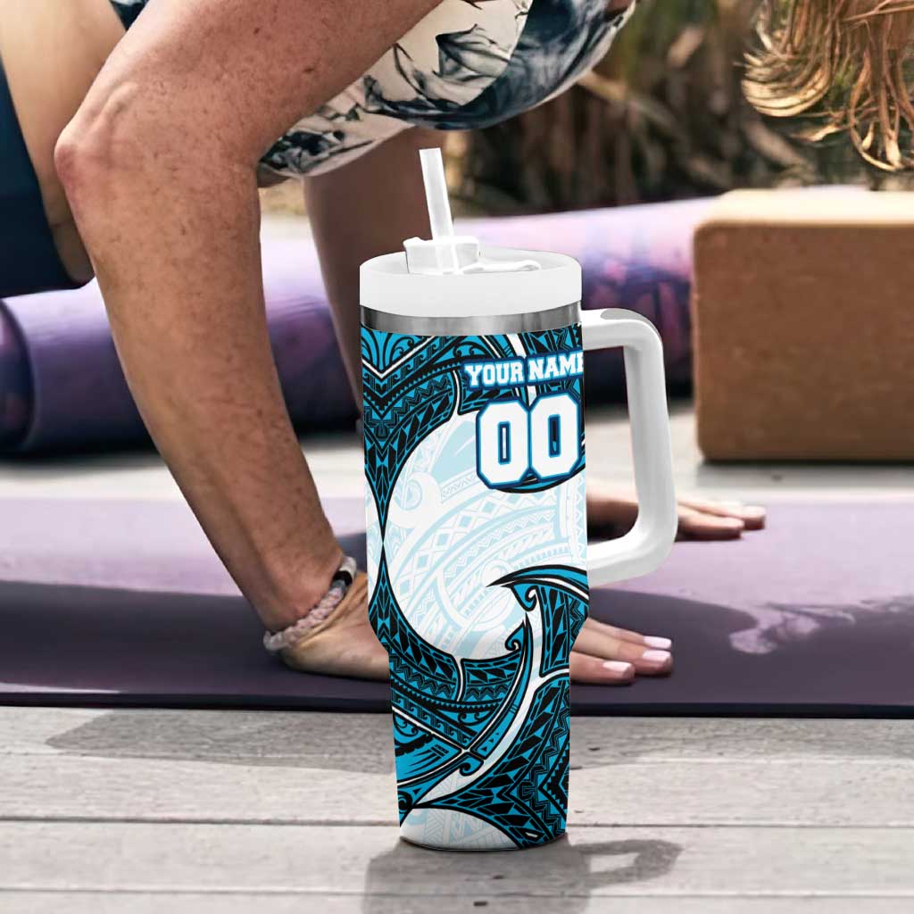 Personalized Cronulla-Sutherland Sharks Tumbler With Handle Polynesian Tribal Pattern Style