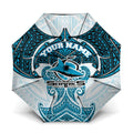 Personalized Cronulla-Sutherland Sharks Umbrella Polynesian Tribal Pattern Style