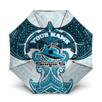 Personalized Cronulla-Sutherland Sharks Umbrella Polynesian Tribal Pattern Style