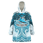 Personalized Cronulla-Sutherland Sharks Wearable Blanket Hoodie Polynesian Tribal Pattern Style