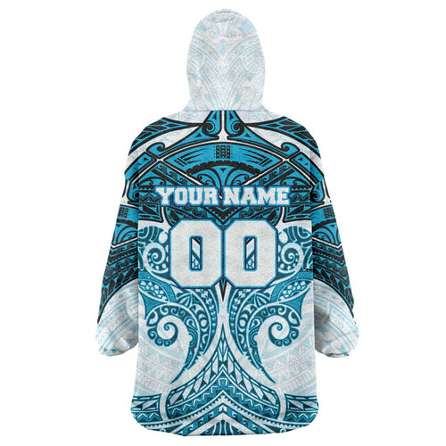 Personalized Cronulla-Sutherland Sharks Wearable Blanket Hoodie Polynesian Tribal Pattern Style