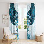 Personalized Cronulla-Sutherland Sharks Window Curtain Polynesian Tribal Pattern Style