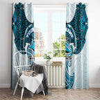 Personalized Cronulla-Sutherland Sharks Window Curtain Polynesian Tribal Pattern Style