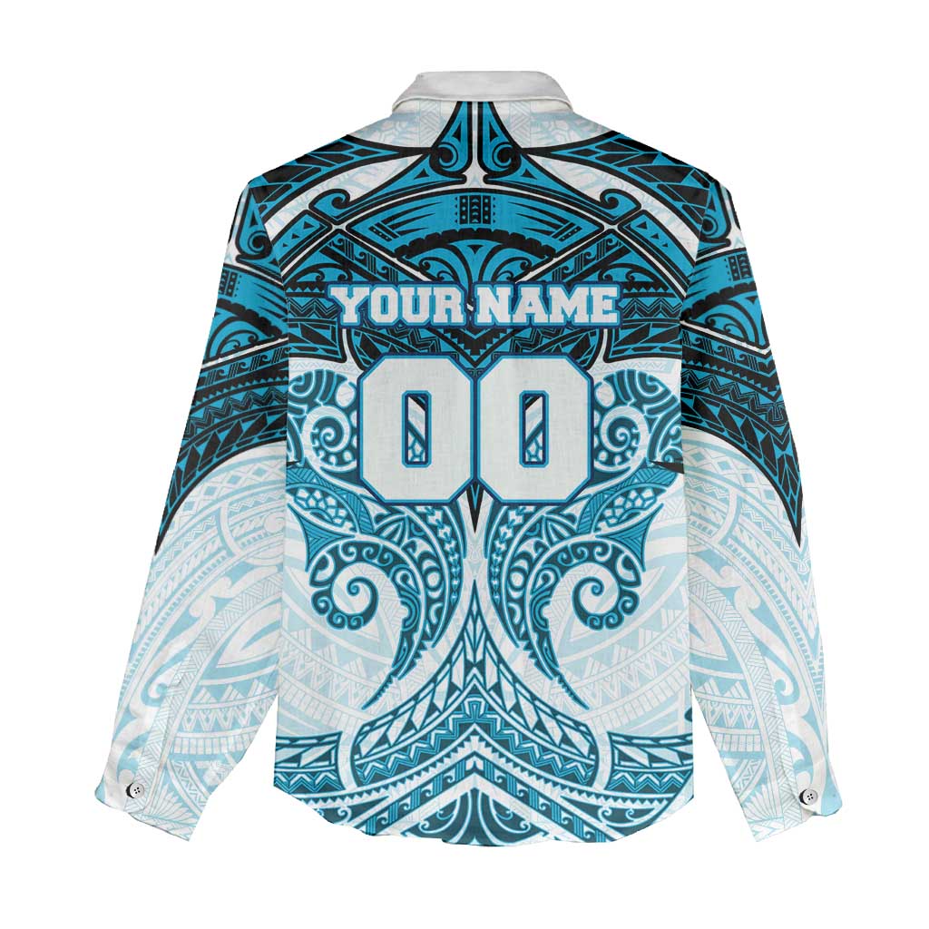 Personalized Cronulla-Sutherland Sharks Women Casual Shirt Polynesian Tribal Pattern Style