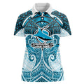 Personalized Cronulla-Sutherland Sharks Women Polo Shirt Polynesian Tribal Pattern Style