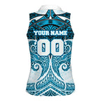 Personalized Cronulla-Sutherland Sharks Women Sleeveless Polo Shirt Polynesian Tribal Pattern Style