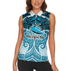 Personalized Cronulla-Sutherland Sharks Women Sleeveless Polo Shirt Polynesian Tribal Pattern Style