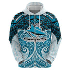 Personalized Cronulla-Sutherland Sharks Zip Hoodie Polynesian Tribal Pattern Style