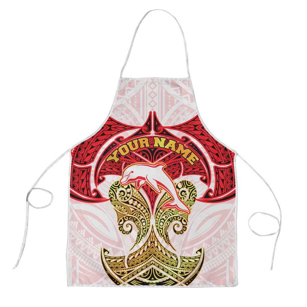 Personalized Dolphins Apron Polynesian Tribal Pattern Style
