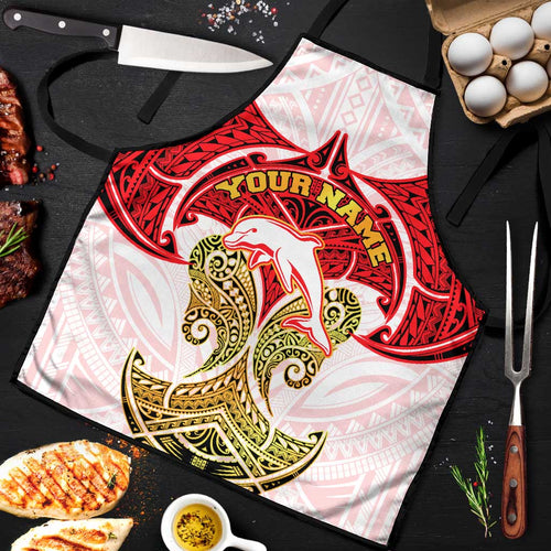 Personalized Dolphins Apron Polynesian Tribal Pattern Style