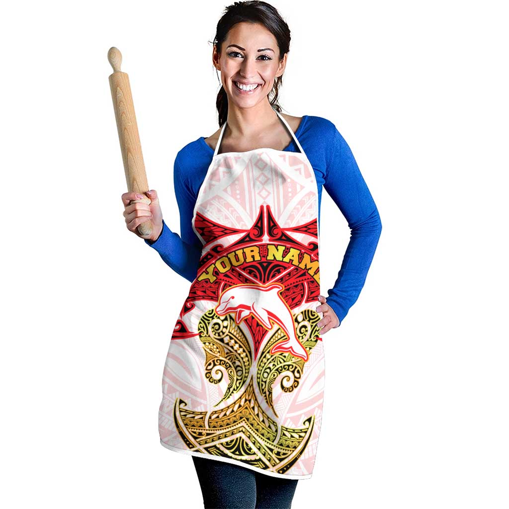 Personalized Dolphins Apron Polynesian Tribal Pattern Style