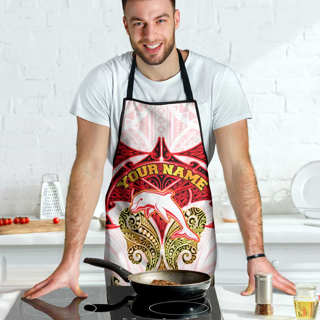 Personalized Dolphins Apron Polynesian Tribal Pattern Style