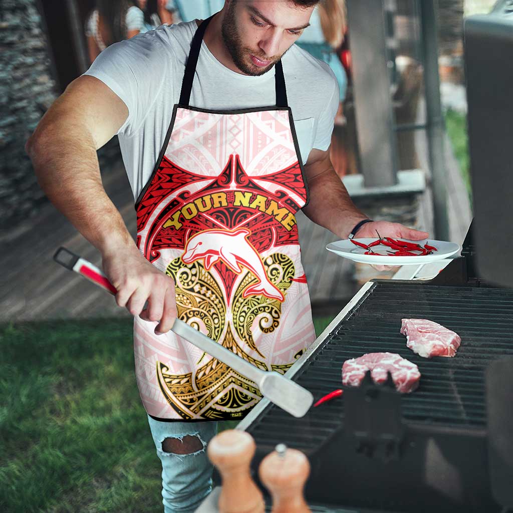 Personalized Dolphins Apron Polynesian Tribal Pattern Style