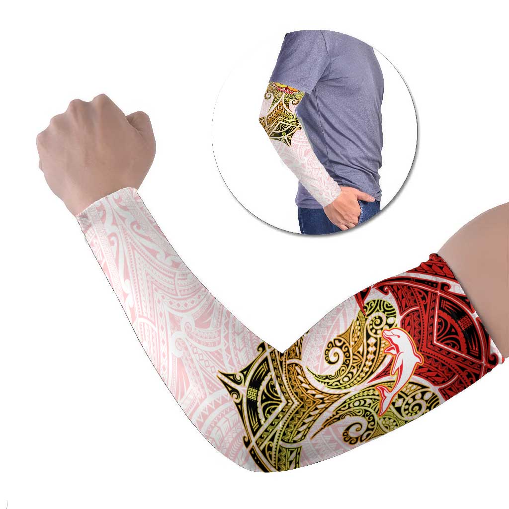Personalized Dolphins Arm Sleeves Polynesian Tribal Pattern Style